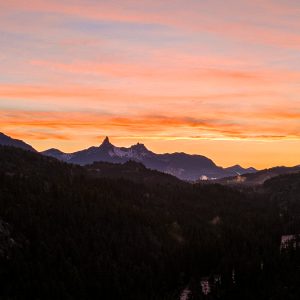 Pilot and Index Peaks, Sunset. Montana.